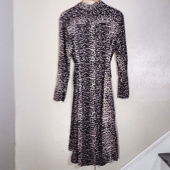 All Saints Leopard Print Long Sleeve Dress - Picture 2 of 4